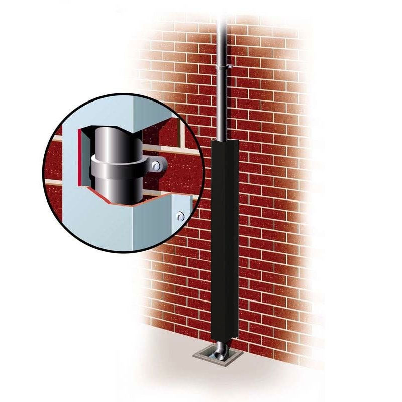 Galvanised Downpipe Protector 50mm x 50mm x 2.4m - Black | Drainage ...