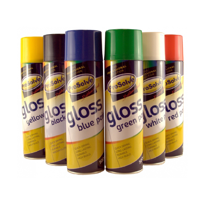 Prosolve All Purpose Acrylic Gloss Paint Aerosol 500ml - Gloss Yellow