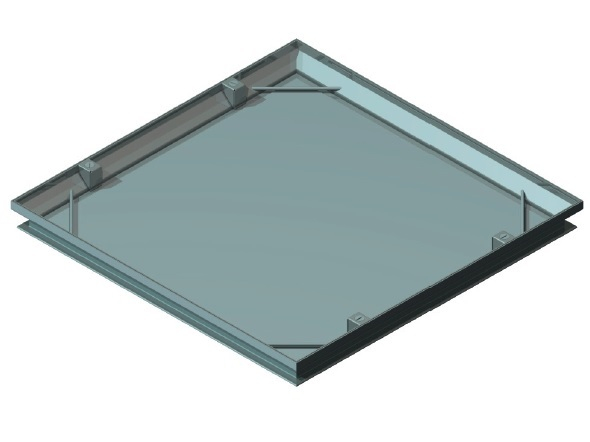 PS3100 Series Recess Tray, 790 x 630mm Complete With Brass Edge