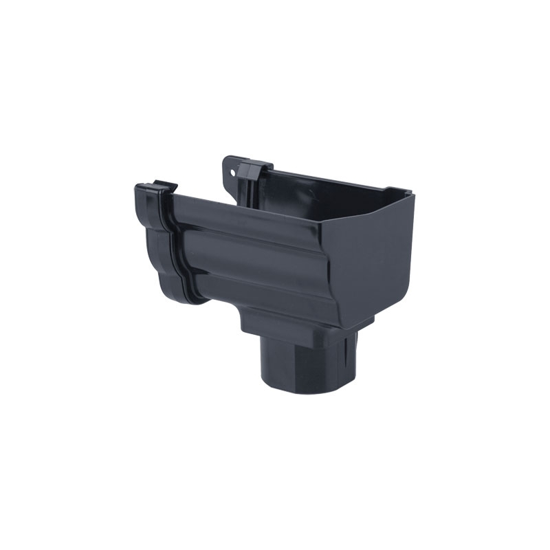 Plastic Guttering Ogee Prostyle Stop End Outlet RH 106mm - Anthracite