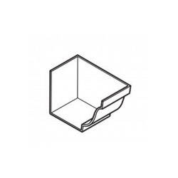 Aluminium Guttering AX Moulded 125mm x 100mm RH Stopend - Black