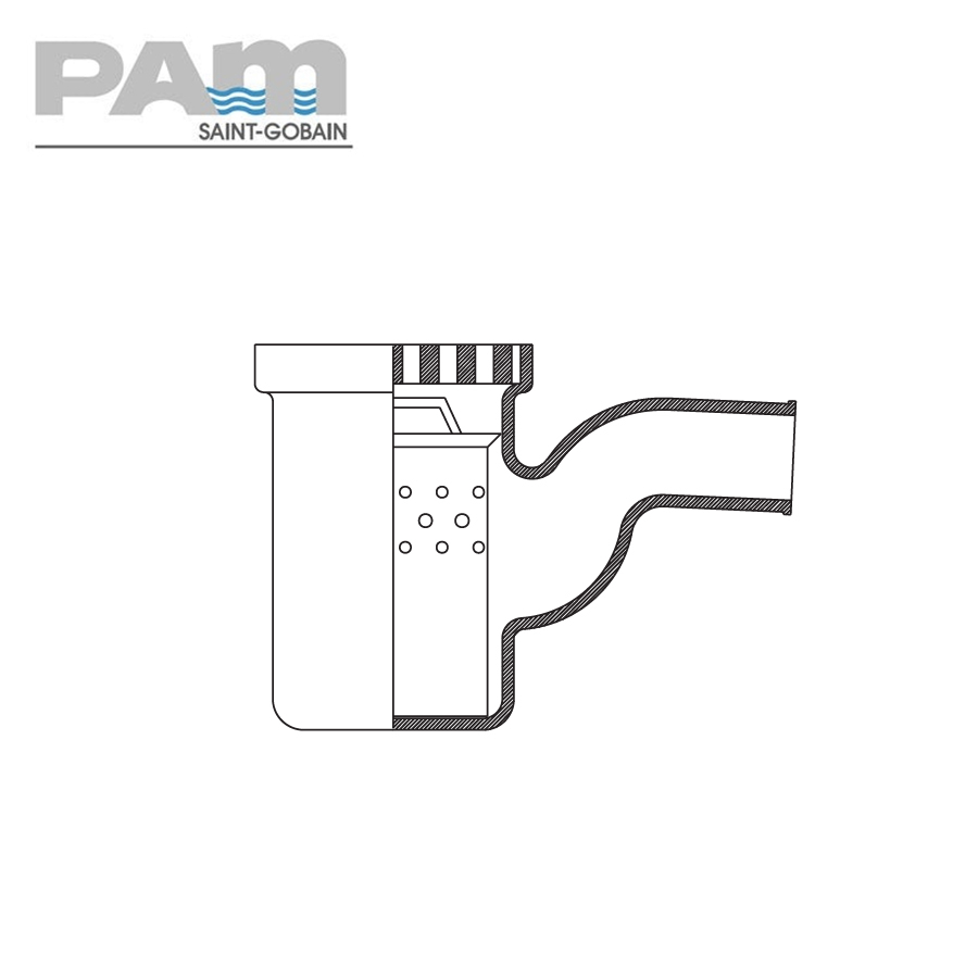 Timesaver Cast Iron Drain Pipe Gully Trap with 87.5 Degree Outlet 435mm Deep - 100mm