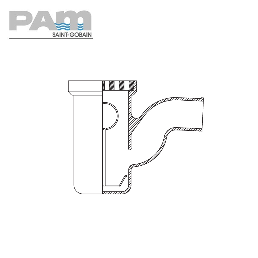 Timesaver Cast Iron Drain Pipe Square Top Gully Trap with 87.5 Degree Outlet - 100mm