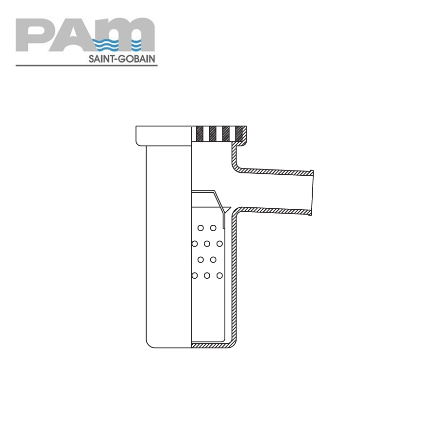 Timesaver Cast Iron Drain Pipe Trapless Gully Trap with 87.5 Degree Outlet - 100mm