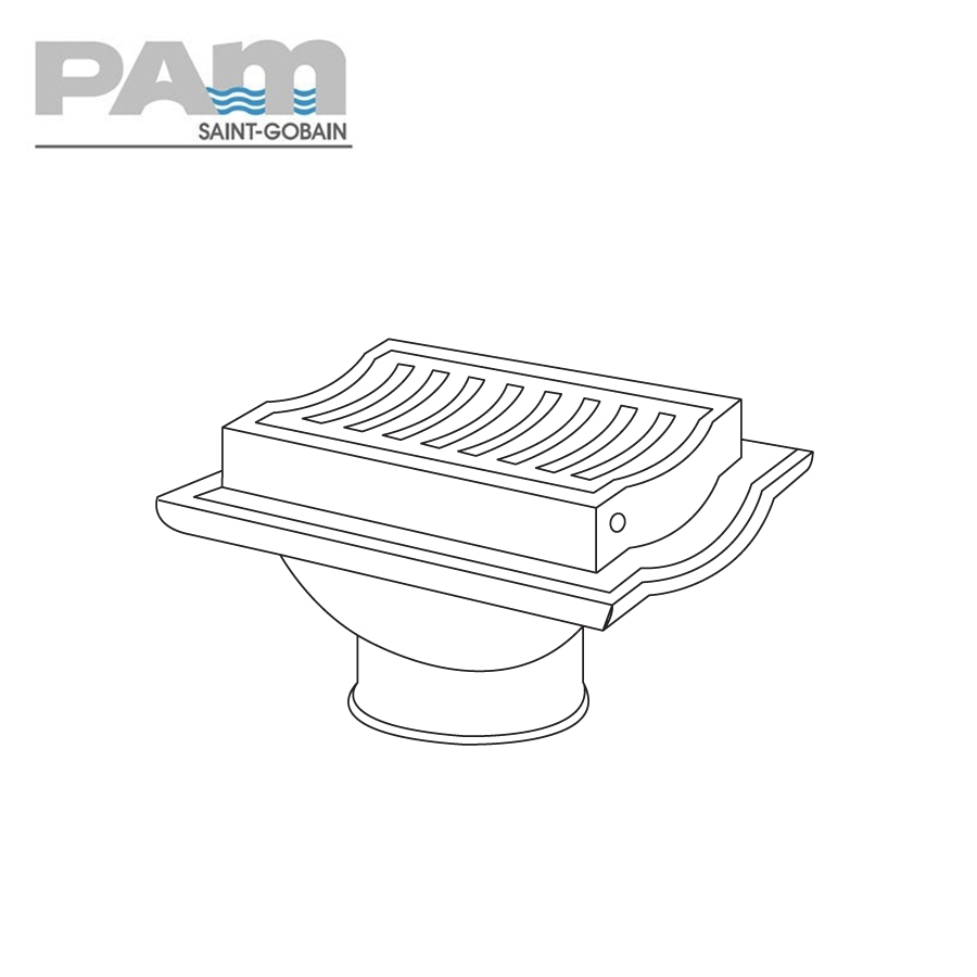 Timesaver Cast Iron Drain Pipe Roadway Gully with Hinged Grate and Frame - 225mm
