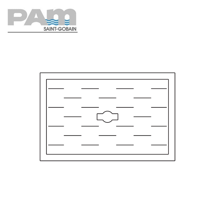 Timesaver Cast Iron Drain Pipe Grease Sealed Cover and Frame for Rainwater Shoe - 240mm x 140mm