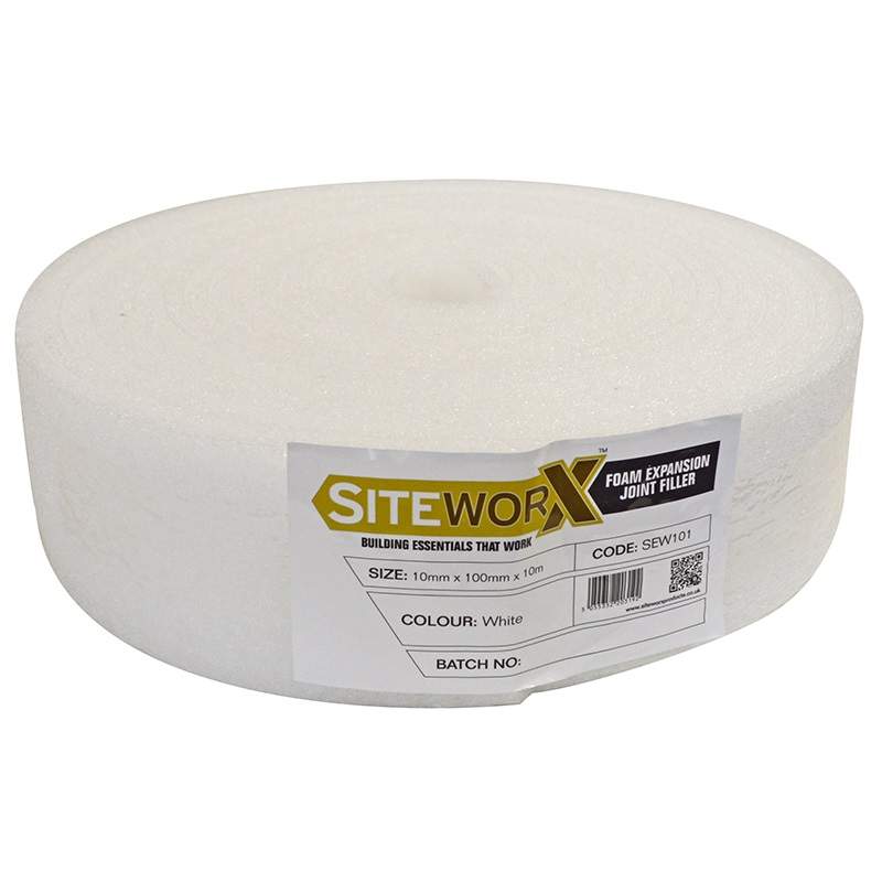 Siteworx White Foam Expansion Joint Filler 10Mm X 100Mm X 10M