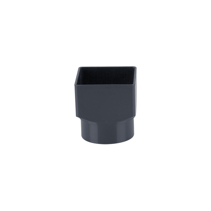 Plastic Guttering Square To Round Downpipe Adaptor 65mm - Anthracite