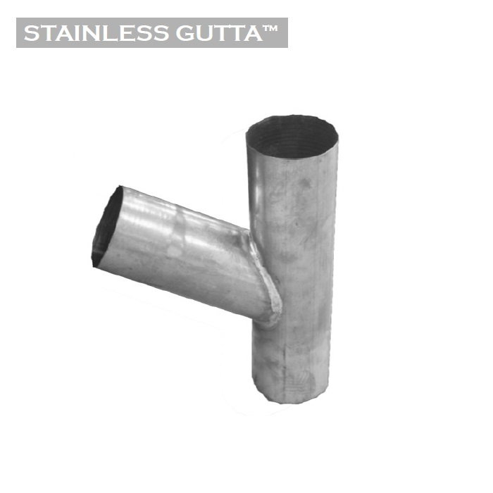 Metal Gutta Stainless Steel Round 80mm Downpipe Branch