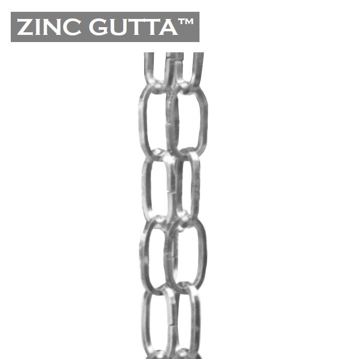 Product image for Metal Gutta Zinc Downpipe Solid Square Rainchain - 2.5m