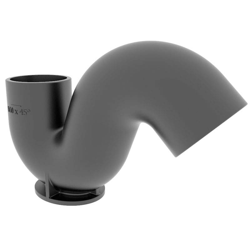 Pam Building Products Black Pam Building Cast Iron Drain Pipe 45 Degree Gully Trap - 100Mm