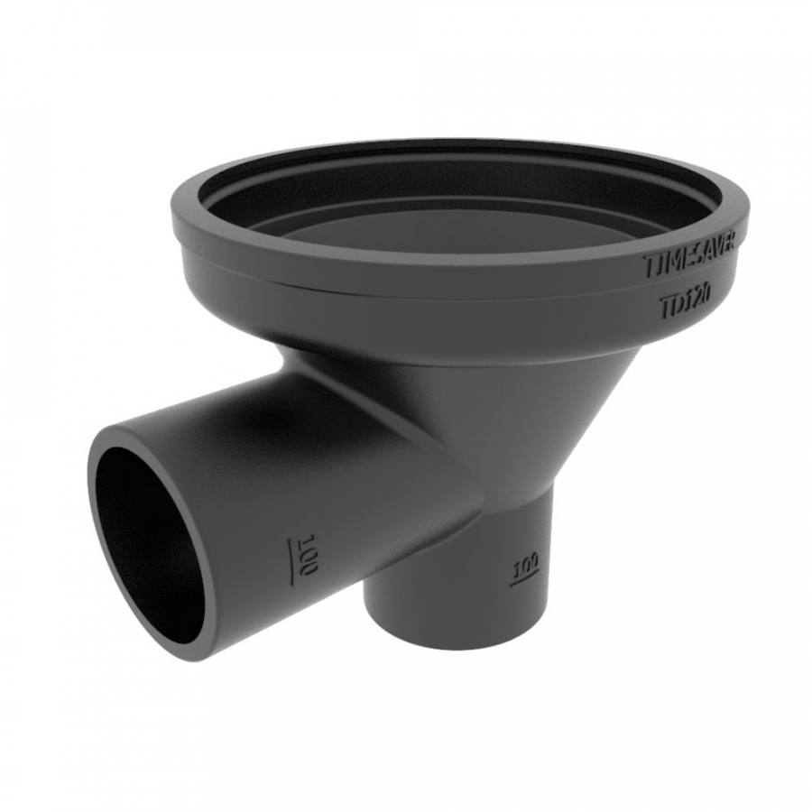 Timesaver Cast Iron Drain Pipe Tapered Gully Inlet with 100mm Inlet - 100mm x 100mm