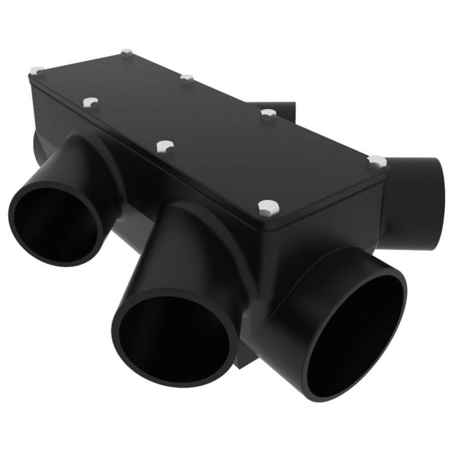 Pam Building Products Pam Building Cast Iron Drain Pipe Inspection Chamber With 5 Outlets - 150Mm X 150Mm