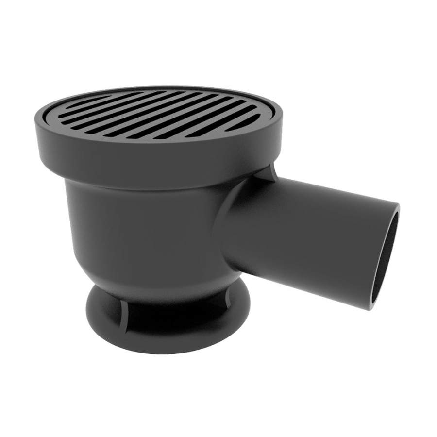 Pam Building Products Black Pam Building Cast Iron Drain Pipe Trapless Gully With 87.5 Degree Outlet - 100Mm