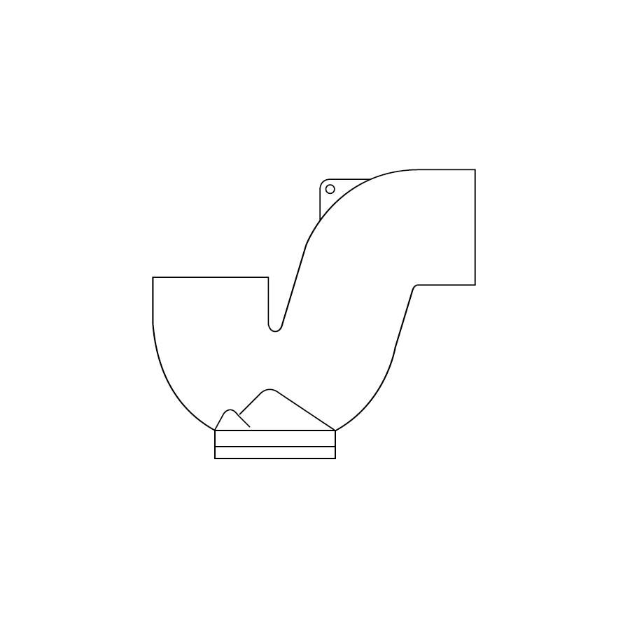Pam Building Products Black Pam Building Soil Pipe P Trap With Heel Access - 50Mm Cast Iron