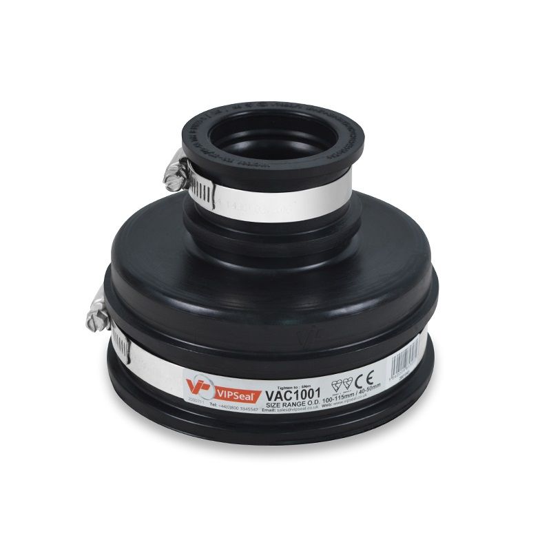 VIPSeal Rubber Flexible Drainage Adaptor Coupling 115mm to 40mm