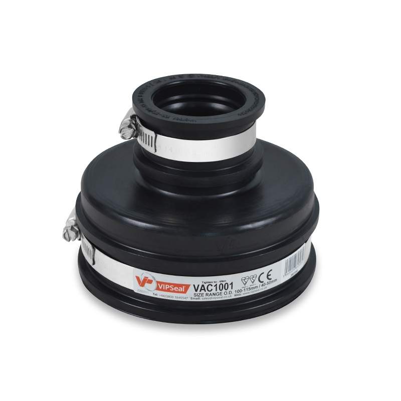 Vipseal Rubber Flexible Drainage Adaptor Coupling 115Mm To 40Mm Epdm