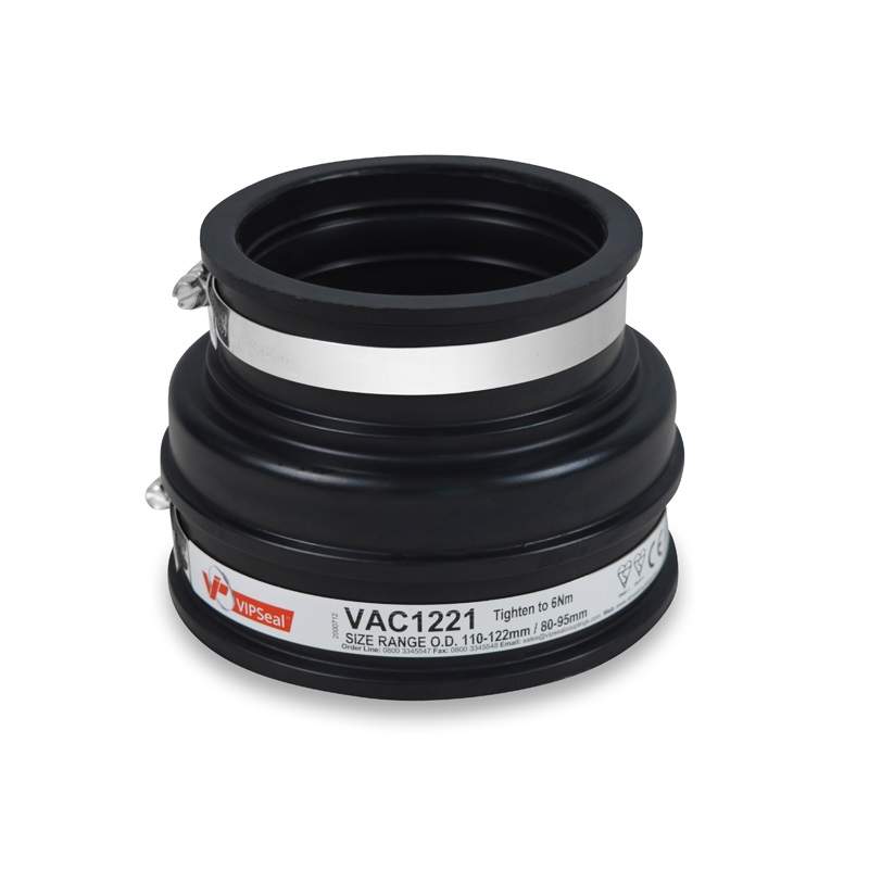 Vipseal Rubber Flexible Drainage Adaptor Coupling 122Mm To 80Mm Epdm