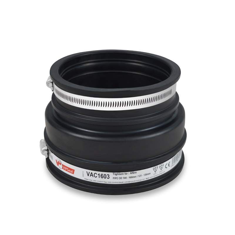 Vipseal Rubber Flexible Drainage Adaptor Coupling 160Mm To 121Mm Epdm