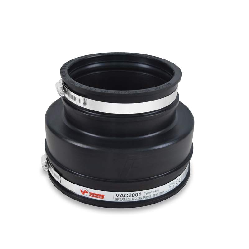 Vipseal Rubber Flexible Drainage Adaptor Coupling 200Mm To 155Mm Epdm