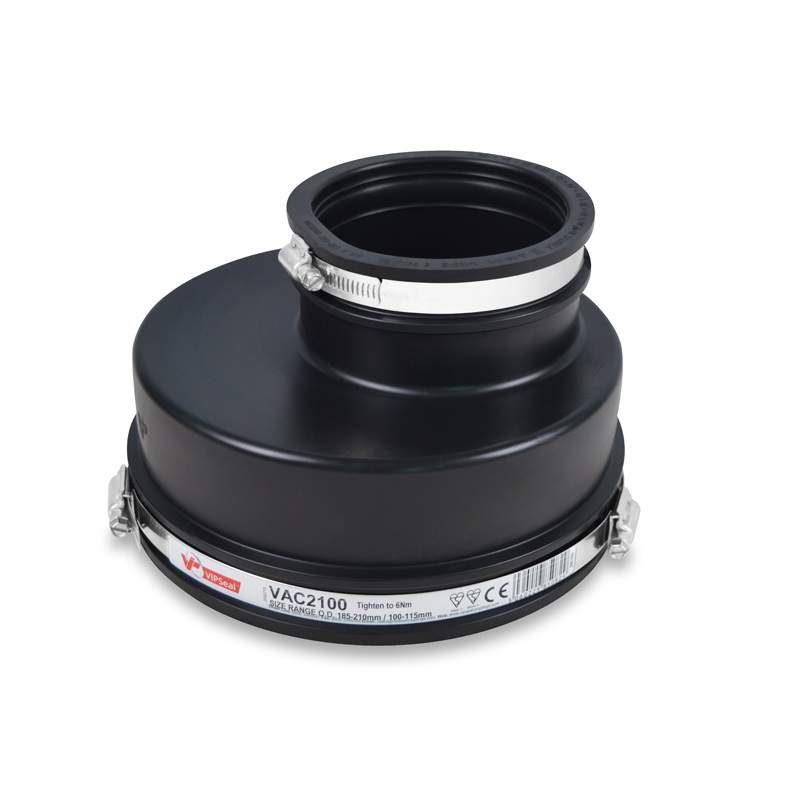 Vipseal Rubber Flexible Drainage Adaptor Coupling Offset 212Mm To 100Mm Epdm
