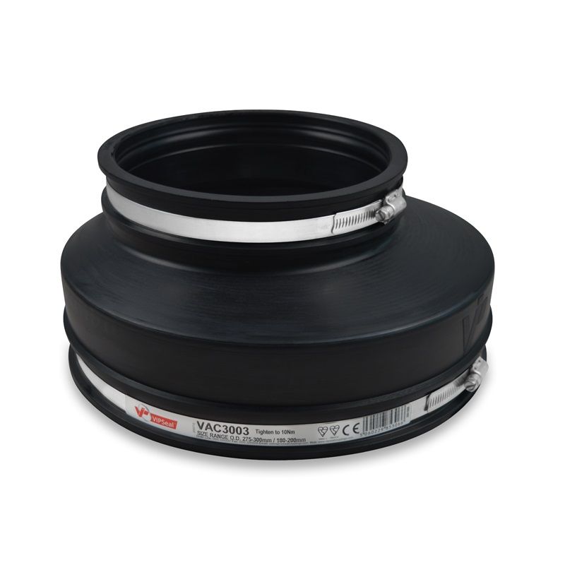 VIPSeal Rubber Flexible Drainage Adaptor Coupling Offset 300mm to 180mm
