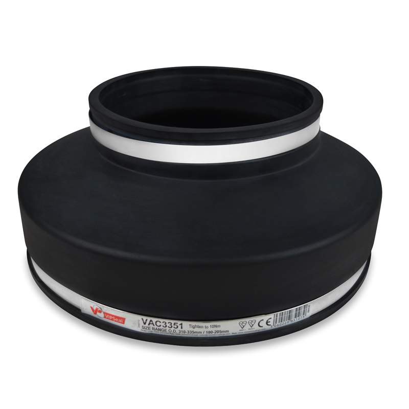 Vipseal Rubber Flexible Drainage Adaptor Coupling Offset 335Mm To 180Mm Epdm