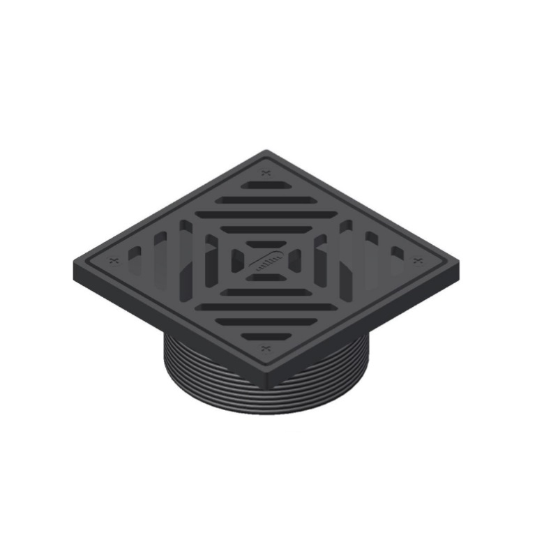 VortX Cast Iron Square Grating NPSM Threaded Fit 150mm x 150mm