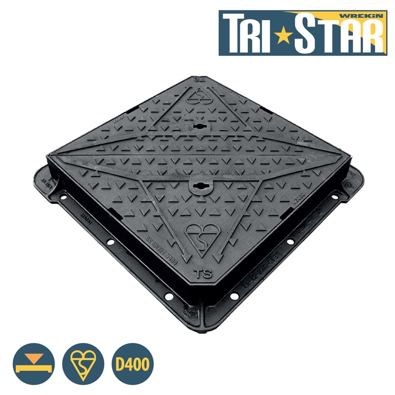 Tri-Star Iron Manhole Cover and Frame