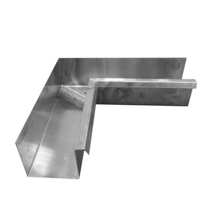 Metal Gutta Silver Zinc 90Mm Box Gutter Internal Corner - 135Dg