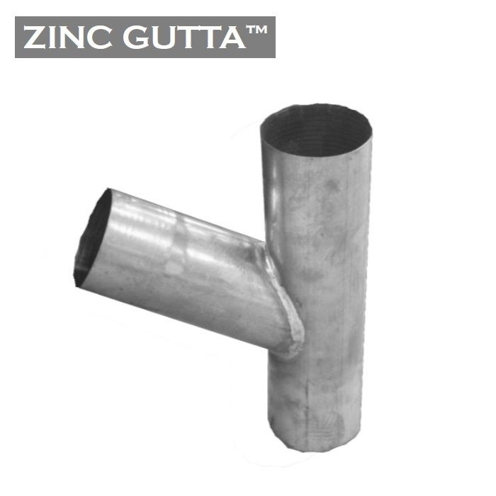 Product image for Metal Gutta Zinc Round 80mm Downpipe Branch