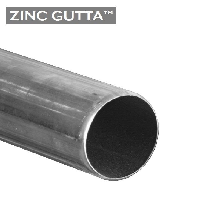 Product image for Metal Gutta Zinc Round 80mm Downpipe - 2.4m