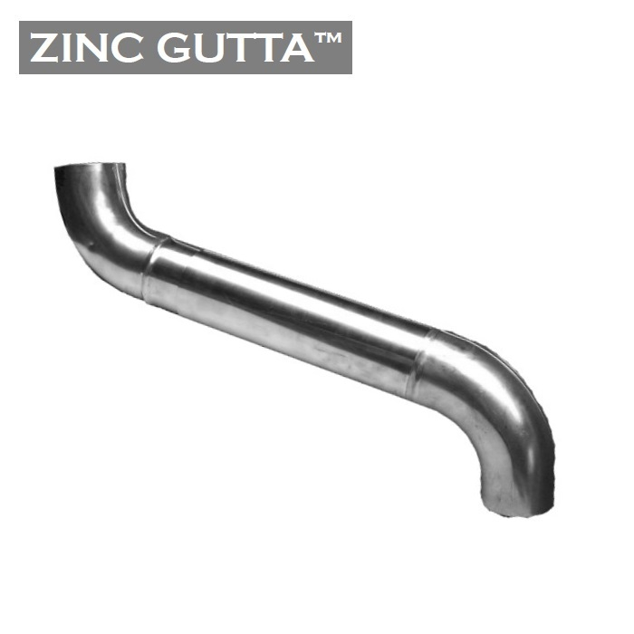 Metal Zinc Round 80mm Downpipe Swan Neck