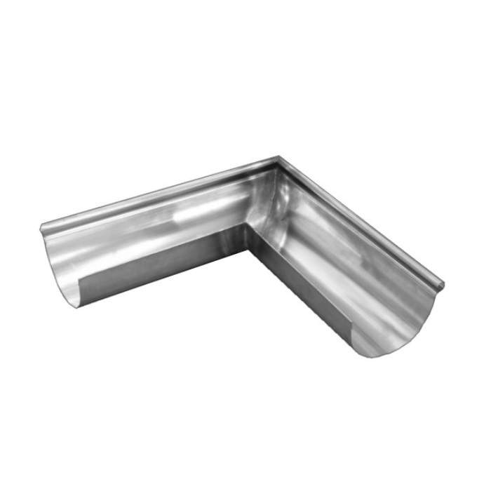 Metal Gutta Silver Zinc 125Mm Half Round Gutter External Corner - 135Dg