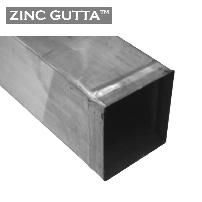 Metal Gutta Zinc 80x80mm Square Downpipe - 2.4m