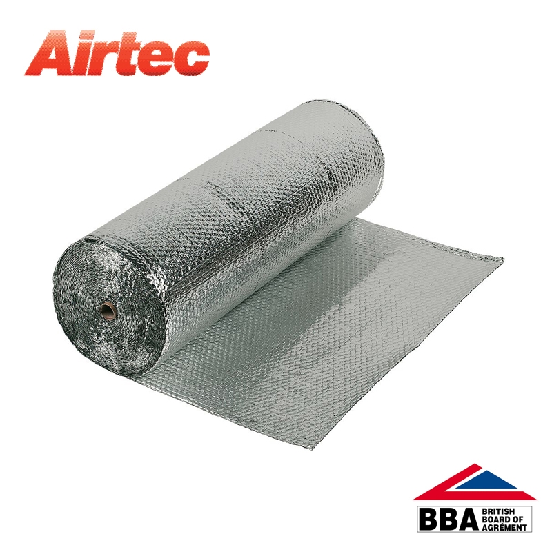 Airtec Single Bubble Double Foil Insulation by YBS - 1.2m x 25m