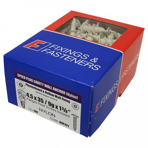 Forgefix Nylon Speed Plug Plasterboard Fixing - Box of 100 | Insulation ...