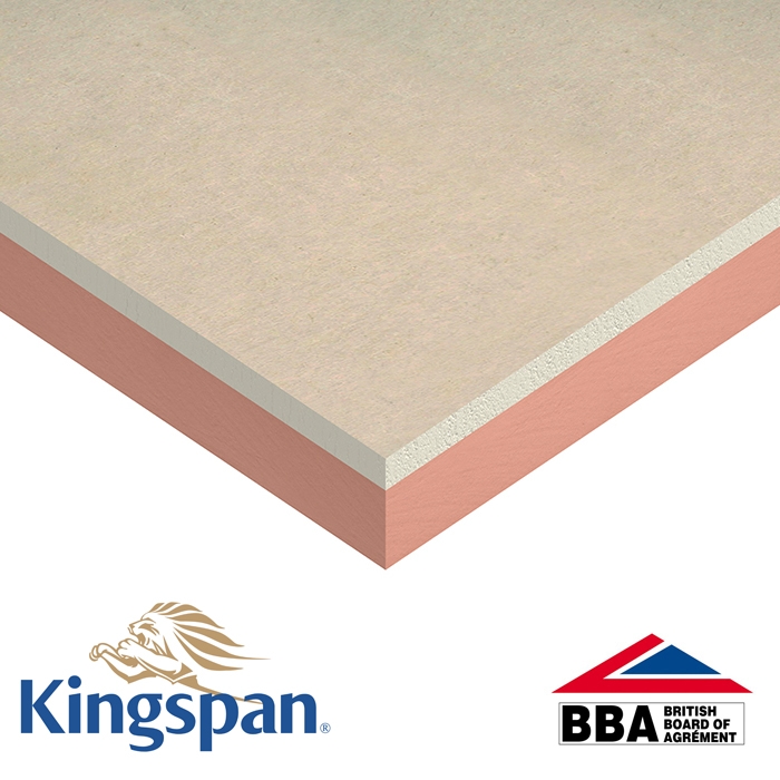 Insulated Plasterboard by Kingspan K18 Kooltherm 52.5mm - 2.4m x 1.2m
