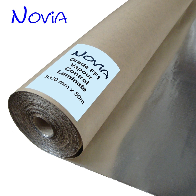Novia FF1 Vapour Control Laminate Building Paper to BS 1521 - 25m x 1m
