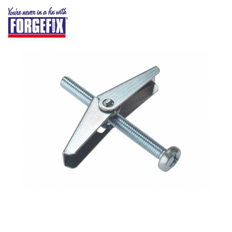 Toggle Fixing System Forgefix Zinc Plated Spring Toggle Fixings M3 x 50mm - Pack of 10 ...