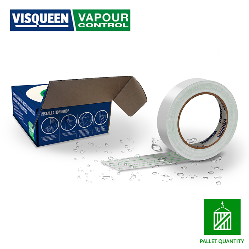 VisqueenPro Double Sided 350gsm Vapour Tape 20mm x 50m Pallet of 100