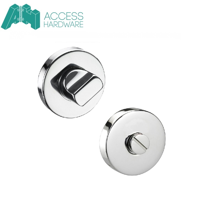 Bathroom Toilet Door Privacy Lock Thumb Turn in Polished Stainless Steel
