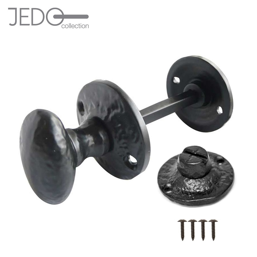 Black Antique Bathroom Door Turn & Release Set