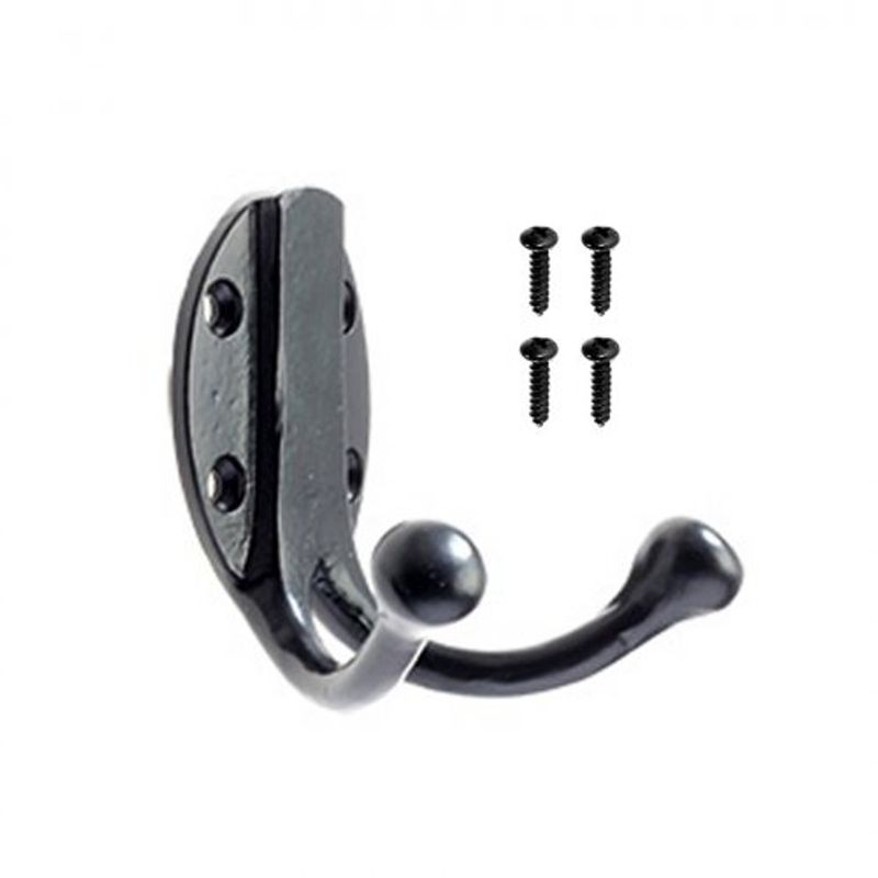 Black Antique Traditional Double Coat Hook Door Superstore®