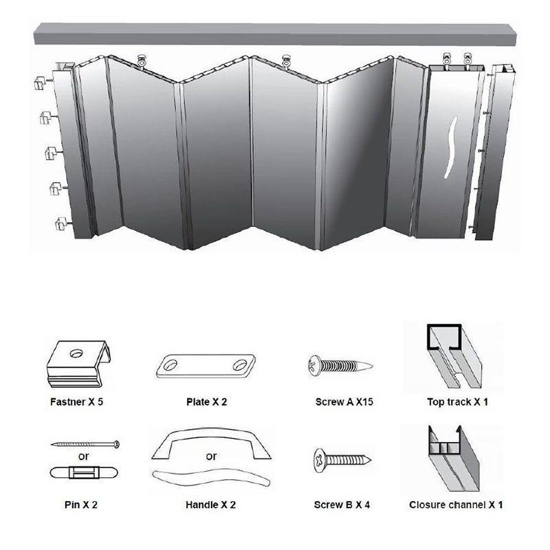 Internal White Gloss Accordion Concertina Folding Door (6mm Thick