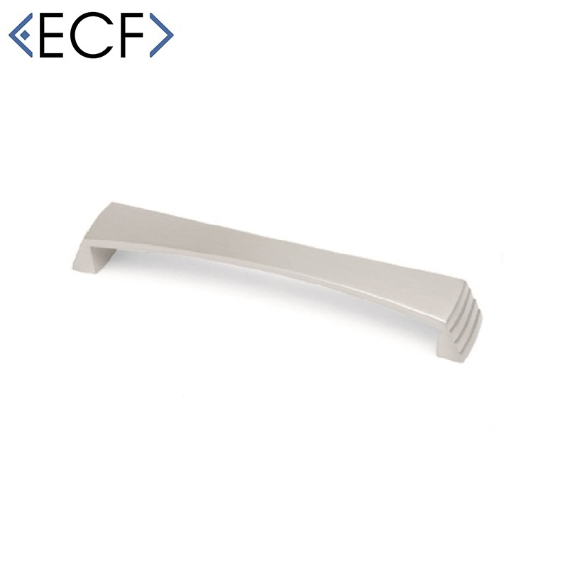 STEPPED Cupboard Door Pull Handle in Brushed Nickel 160mm
