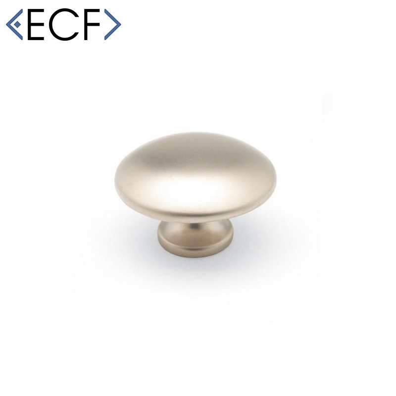 MUSHROOM ROUND Satin Nickel Cupboard Door and Drawer Knob