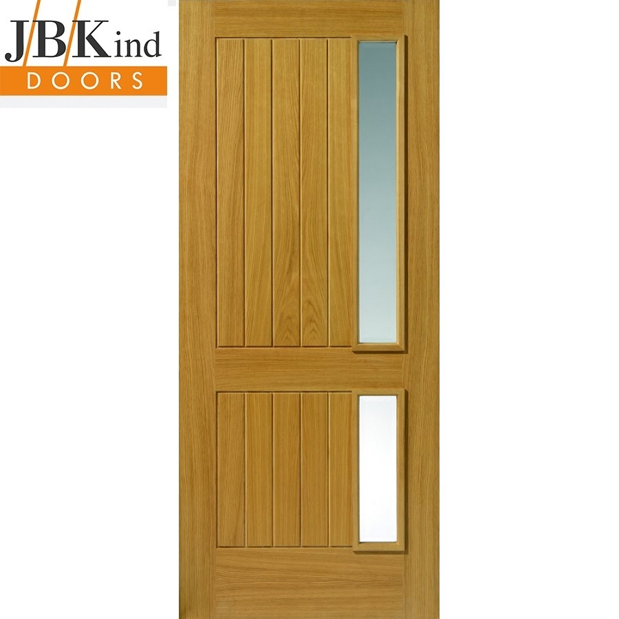 JB Kind External Oak LOIRE Part L Clear Bevelled Glazed Door (33" x 78") (Left Handed)