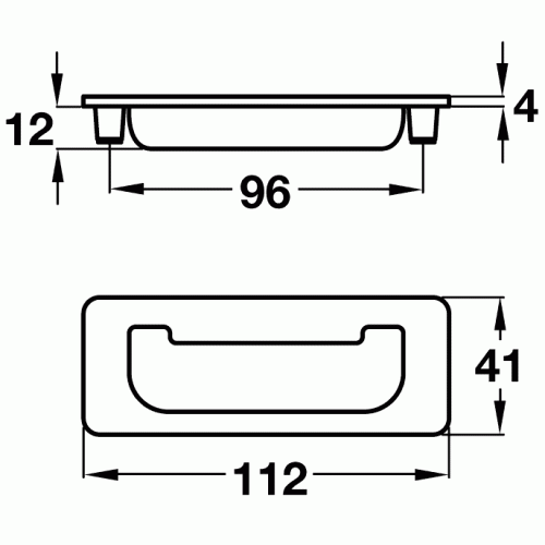 Flush Inset Cabinet Door Pull Handle in Polished Chrome | Door Superstore®