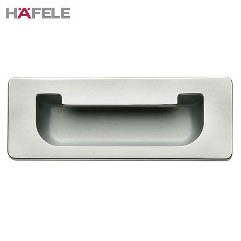 Flush Inset Cabinet Door Pull Handle in Polished Chrome